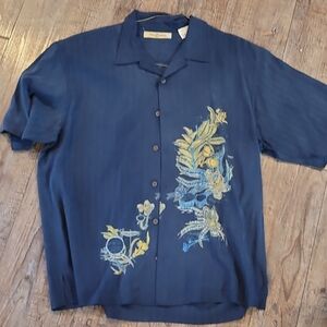 Tommy Bahama Navy Shirt BUNGALOW BLUES